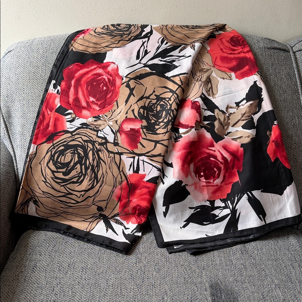 Mia Reis Floral Multicolored Large Scarf
